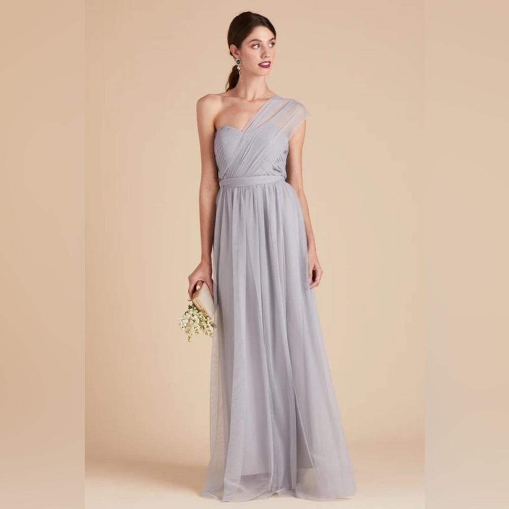 BIRDY GREY Christina Convertible Tulle Dress In Silver